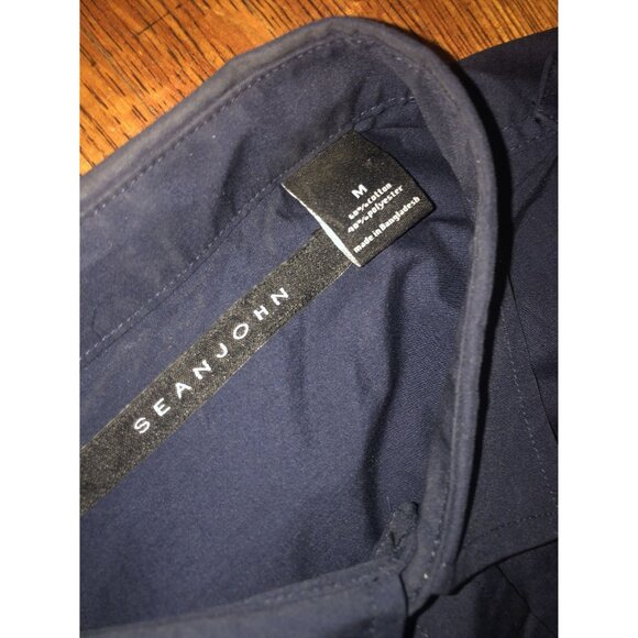 Sean John Men's Navy Short Sleeve Button-Up Shirt Size Medium - Picture 2 of 16